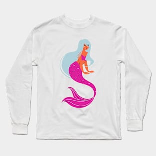 Mermaid pink and blue Long Sleeve T-Shirt